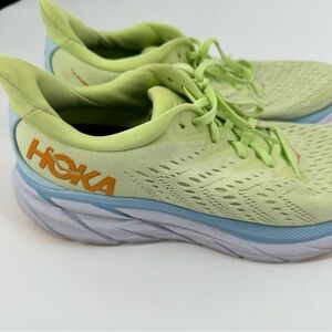 Hoka One One Clifton 8 Mens  9D Butterfly Summer Song Green Running Shoe Sneaker